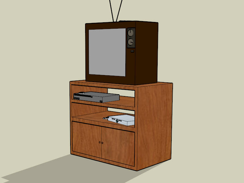 Old TV on Stand sketchup model preview - SketchupBox