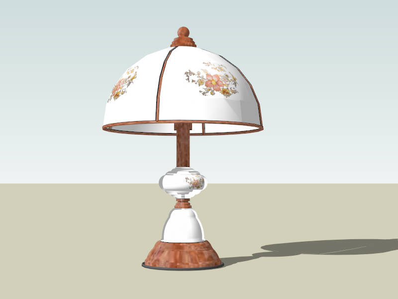 Vintage Wood Table Lamp sketchup model preview - SketchupBox