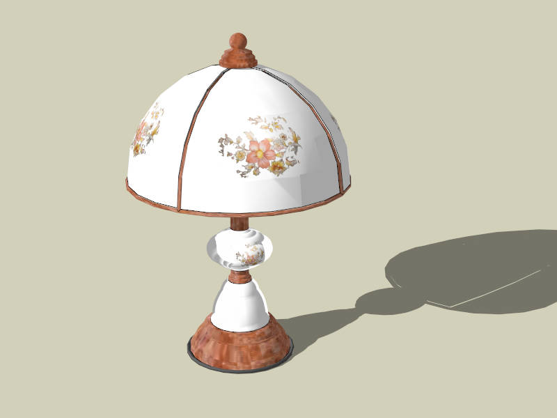 Vintage Wood Table Lamp sketchup model preview - SketchupBox