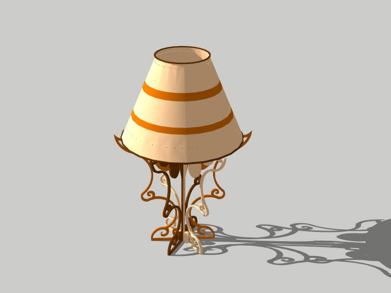 Art Deco Table Lamp sketchup model preview - SketchupBox