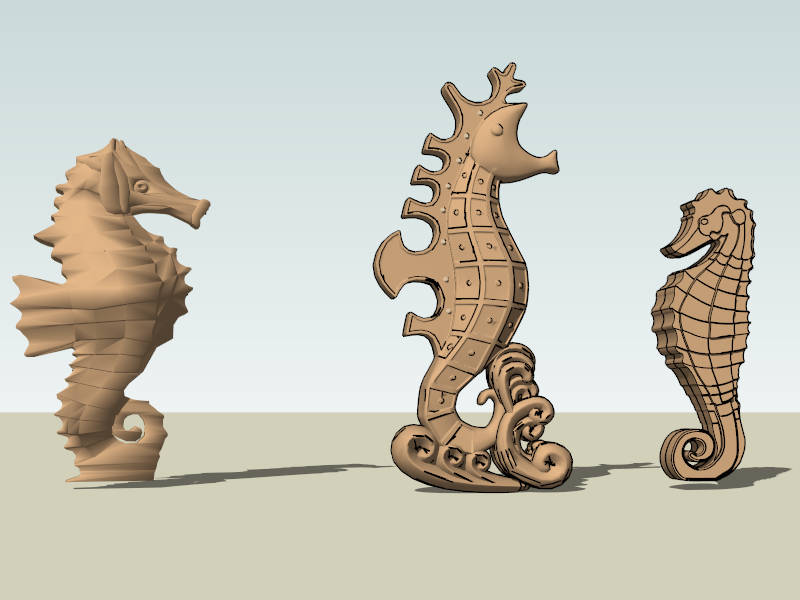 Seahorse Garden Ornament sketchup model preview - SketchupBox