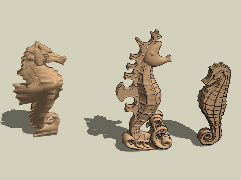 Seahorse Garden Ornament sketchup model preview - SketchupBox