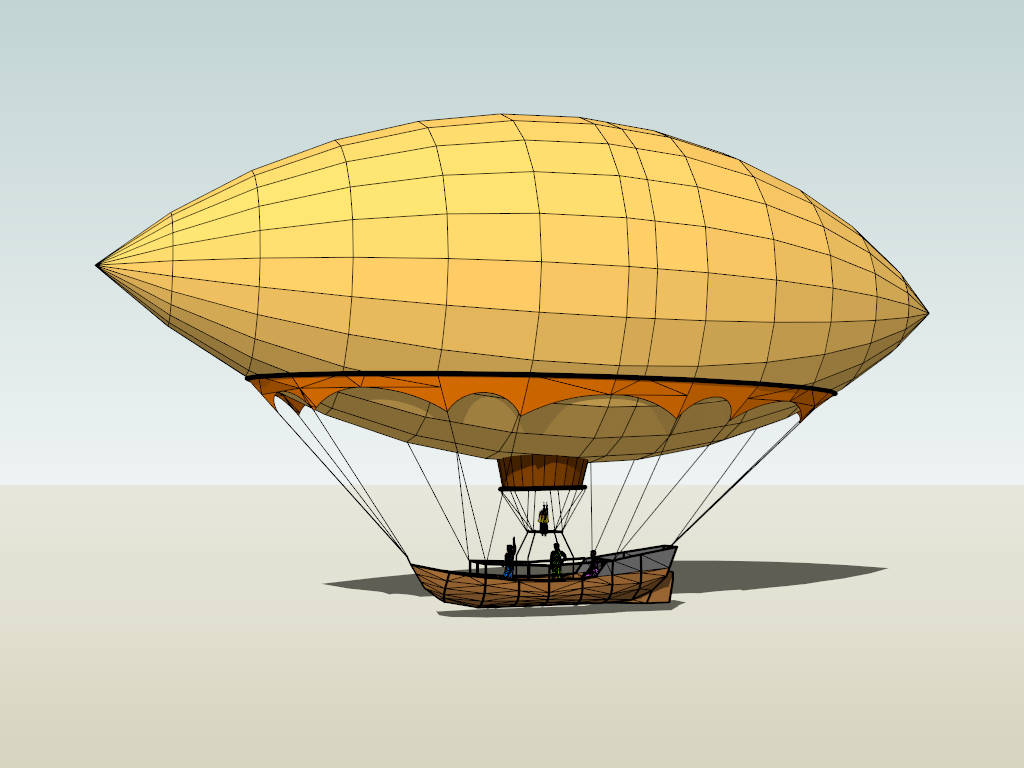 Steam Airship sketchup model preview - SketchupBox