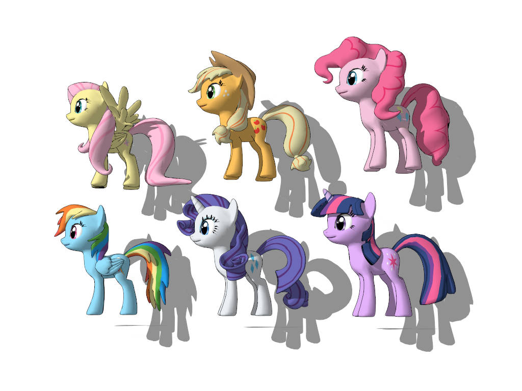 My Little Pony Mane Characters sketchup model preview - SketchupBox