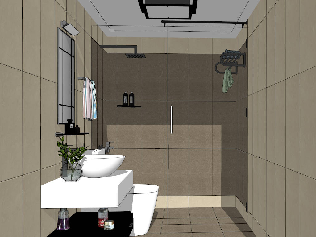 Small Bathroom Design Idea sketchup model preview - SketchupBox