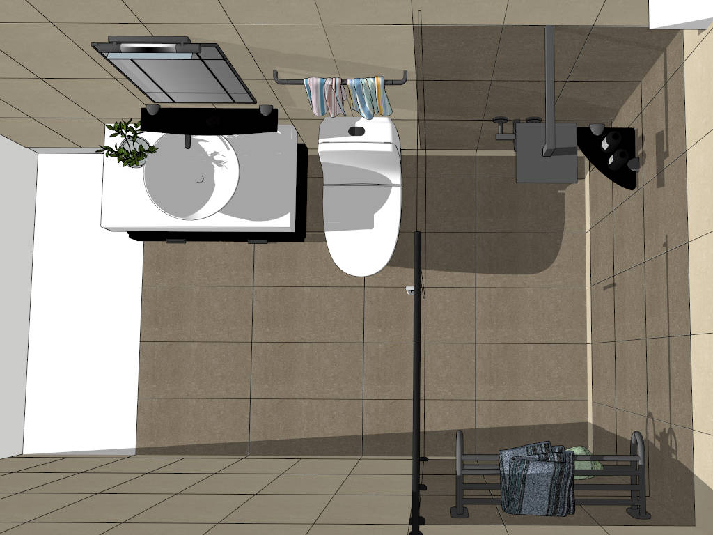 Small Bathroom Design Idea sketchup model preview - SketchupBox