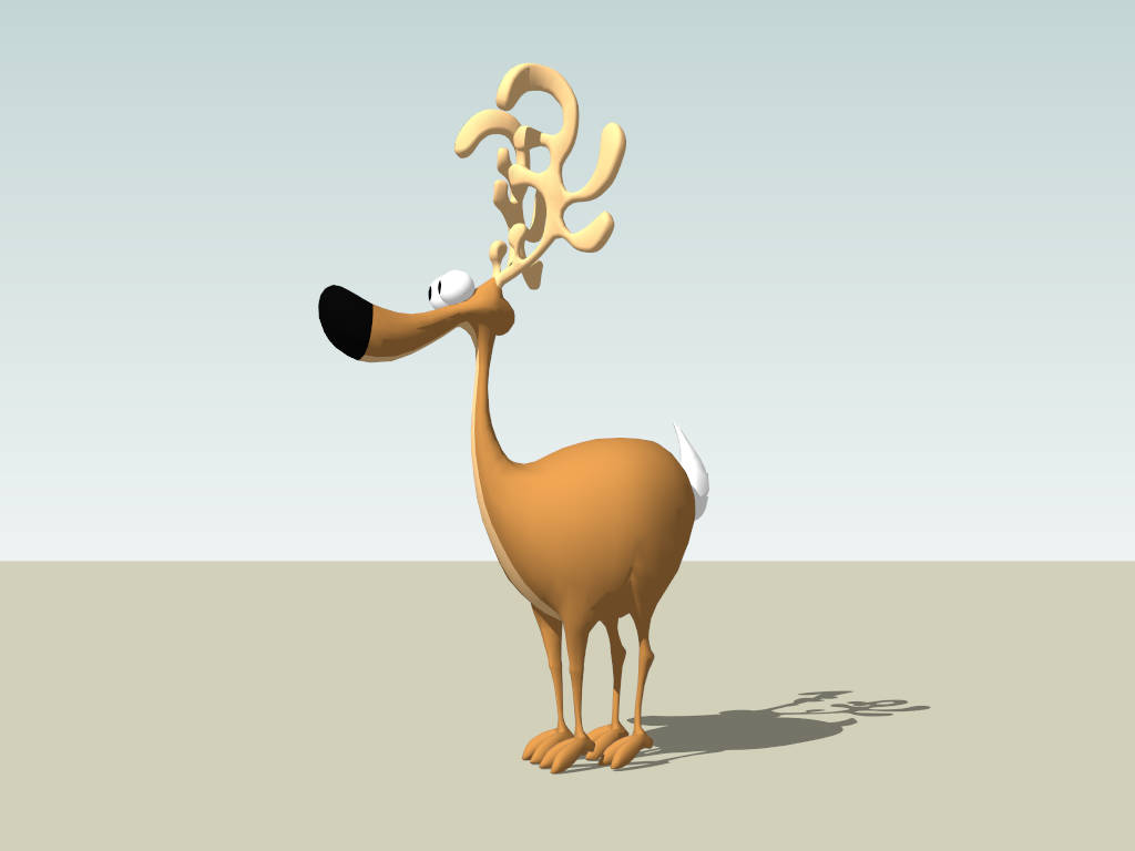 Cartoon Reindeer sketchup model preview - SketchupBox