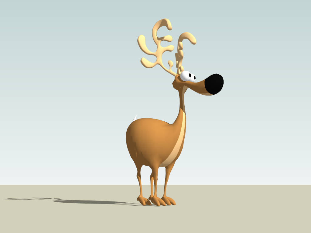 Cartoon Reindeer sketchup model preview - SketchupBox