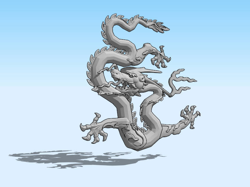 Asian Style Dragon Sculpture sketchup model preview - SketchupBox