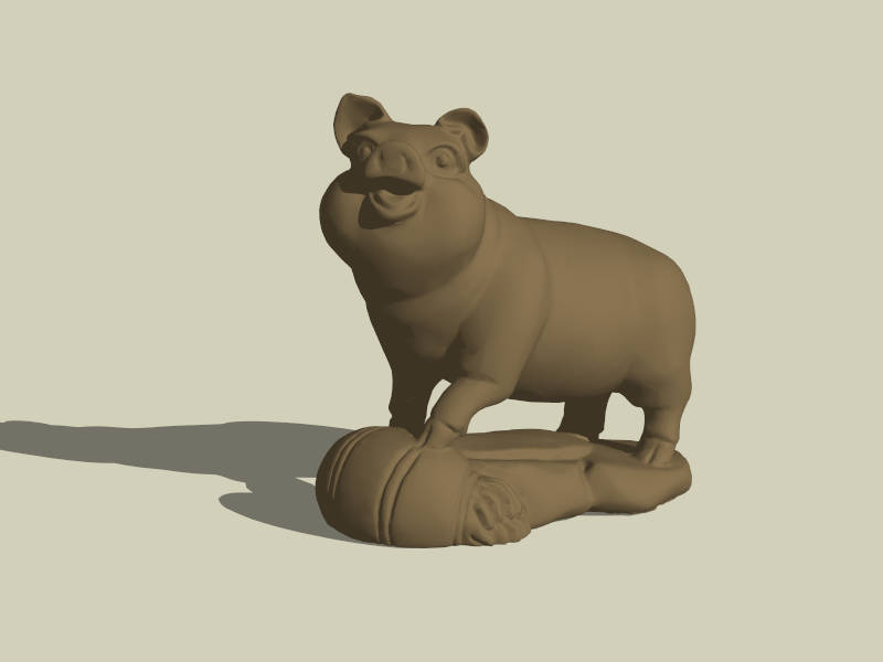Pig Garden Sculpture sketchup model preview - SketchupBox