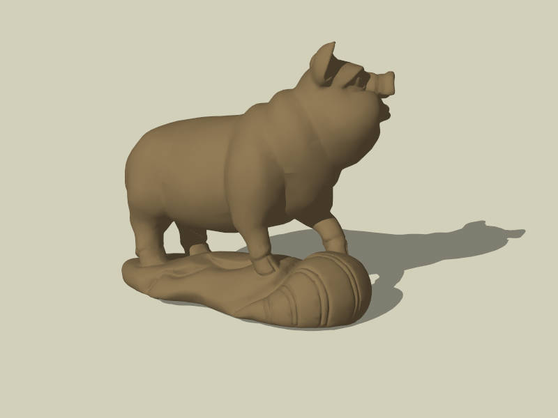 Pig Garden Sculpture sketchup model preview - SketchupBox