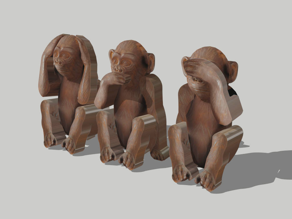 Monkey Garden Statues sketchup model preview - SketchupBox