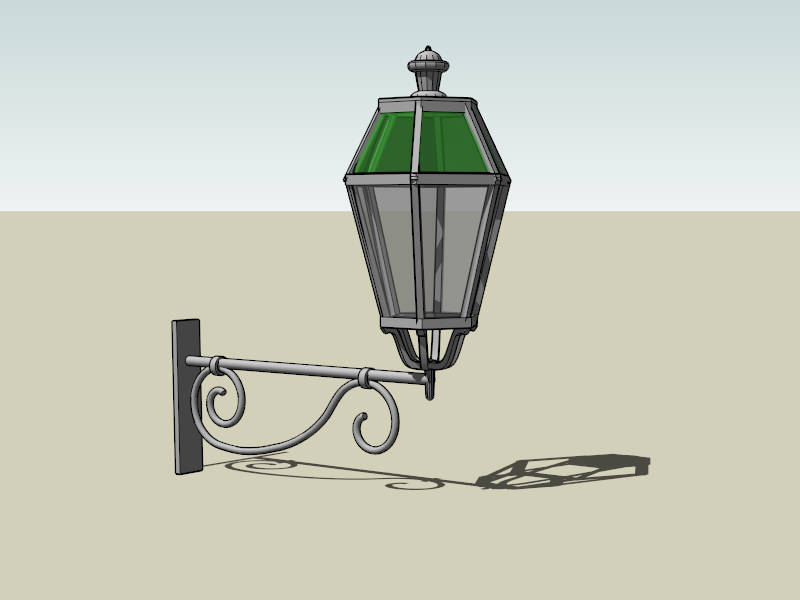 Outdoor Wall Lantern Sconce sketchup model preview - SketchupBox