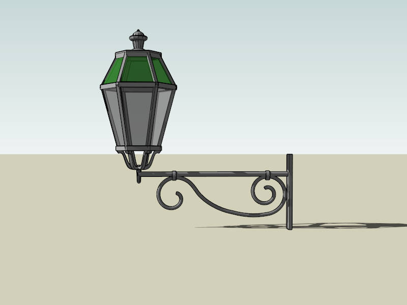 Outdoor Wall Lantern Sconce sketchup model preview - SketchupBox