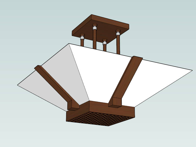 Semi Flush Mount Ceiling Light sketchup model preview - SketchupBox