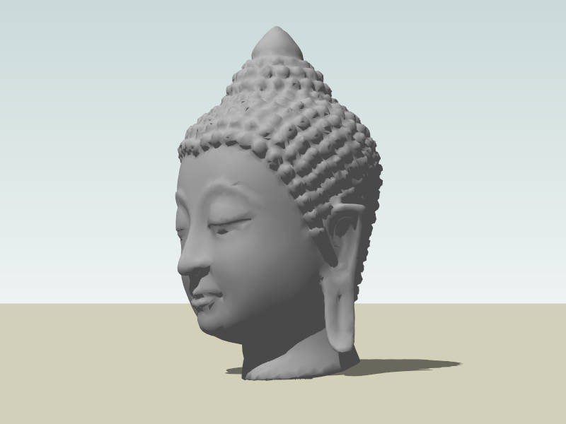 Stone Buddha Head Sculpture sketchup model preview - SketchupBox