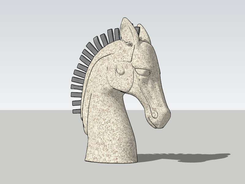Horse Head Outdoor Ornament sketchup model preview - SketchupBox