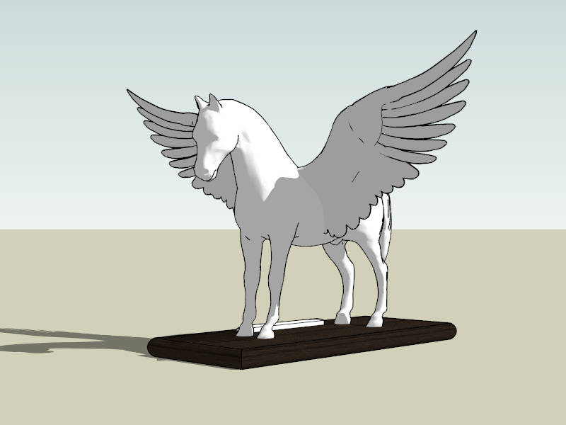 Winged Horse Statue sketchup model preview - SketchupBox