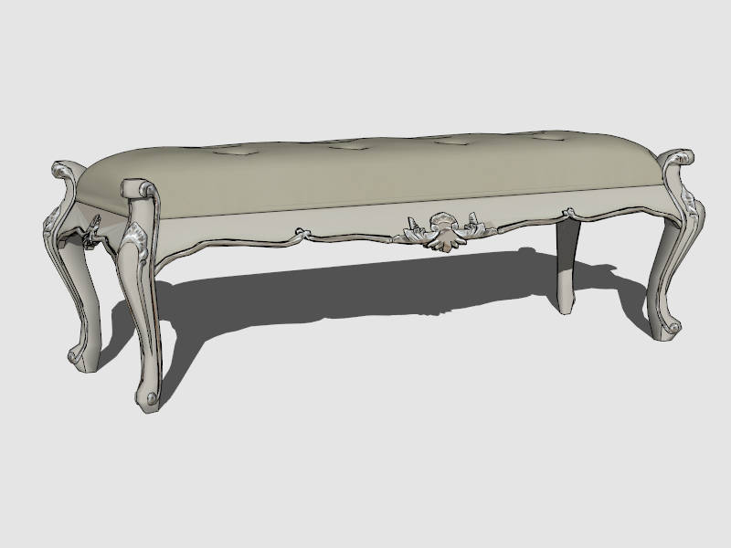 Victorian Bed Bench sketchup model preview - SketchupBox