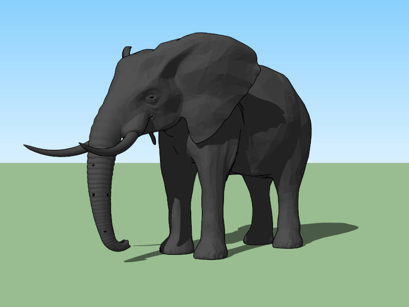 Black Elephant sketchup model preview - SketchupBox