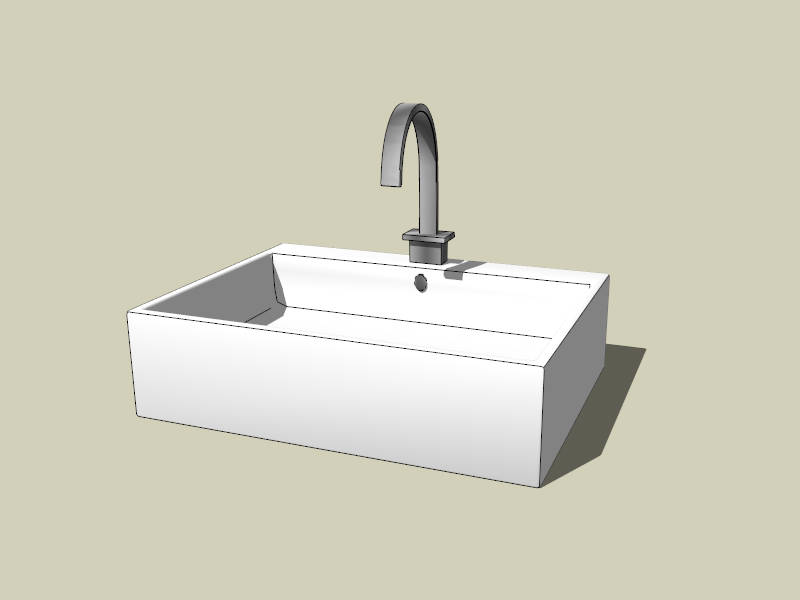 Square Bathroom Sink sketchup model preview - SketchupBox