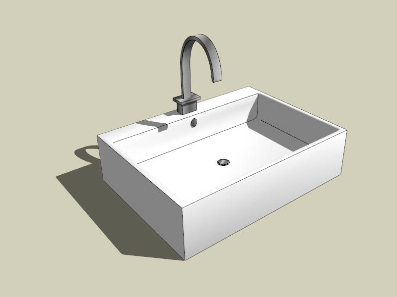 Square Bathroom Sink sketchup model preview - SketchupBox