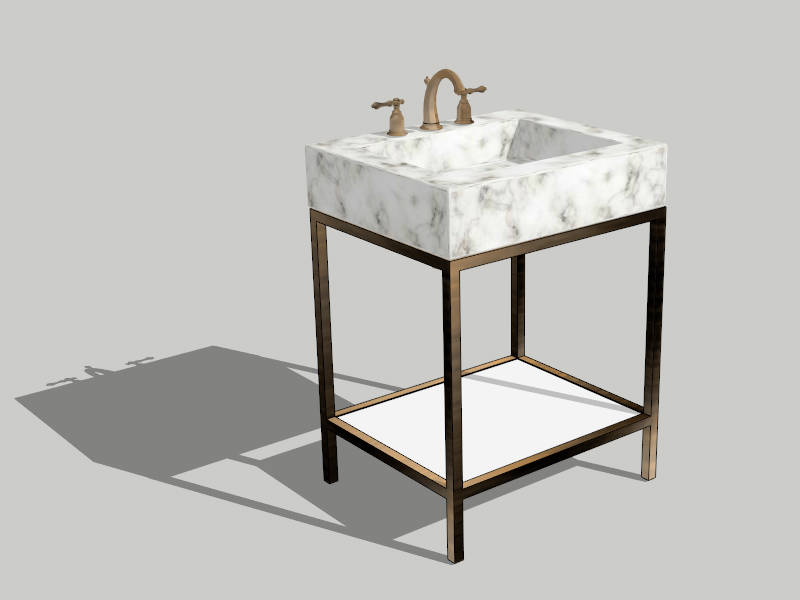 Washstand with Metal Shelf sketchup model preview - SketchupBox