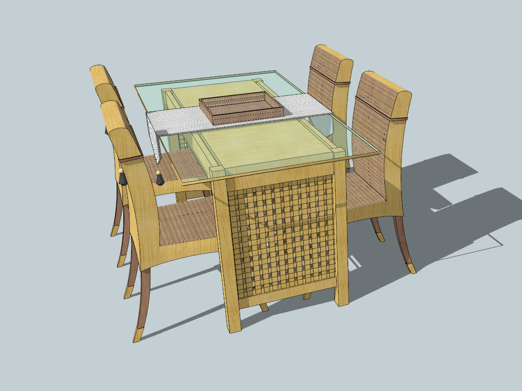 Casual Dining Room Set sketchup model preview - SketchupBox