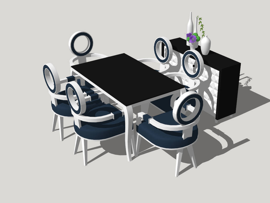Contemporary Dining Room Idea sketchup model preview - SketchupBox