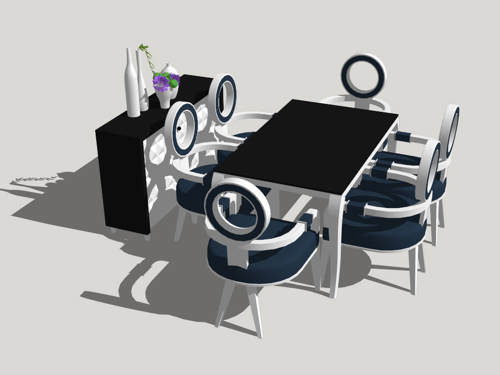Contemporary Dining Room Idea sketchup model preview - SketchupBox