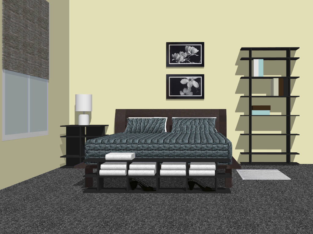 Modern Bedroom Idea sketchup model preview - SketchupBox