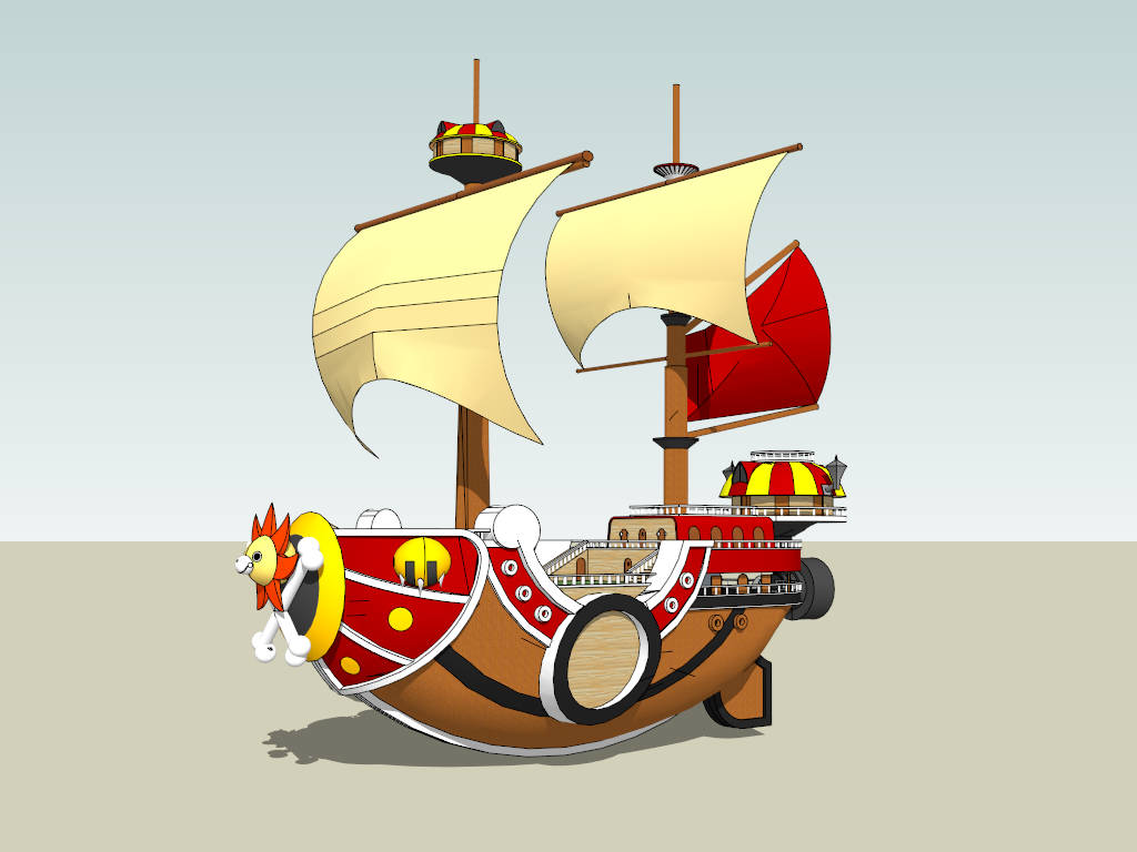 One Piece Thousand Sunny sketchup model preview - SketchupBox