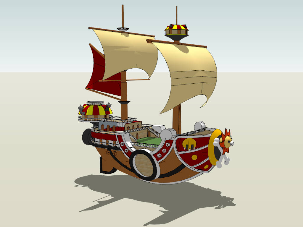 One Piece Thousand Sunny sketchup model preview - SketchupBox