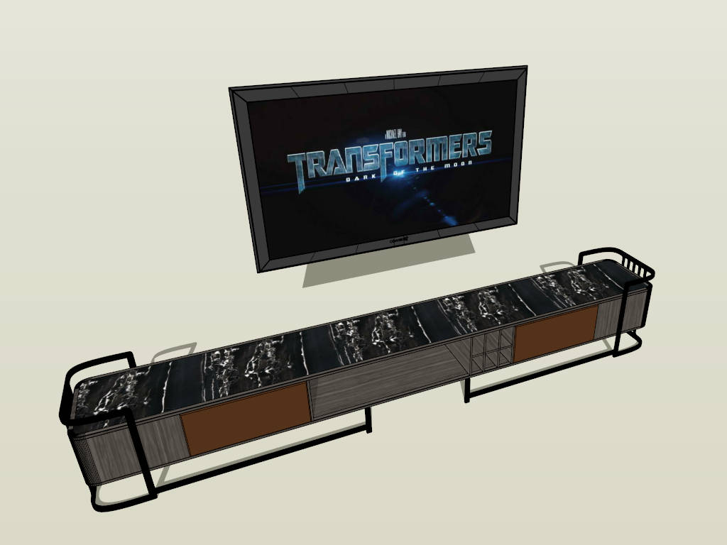 Modern Industrial TV Stand sketchup model preview - SketchupBox