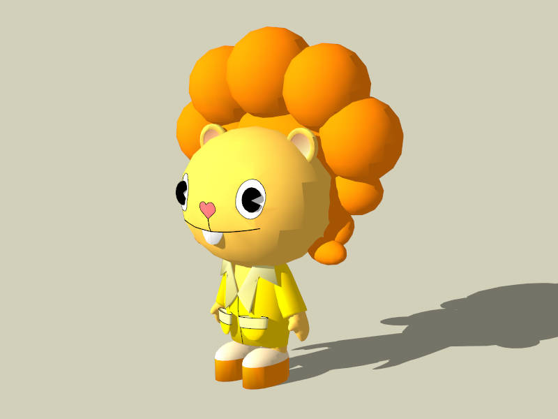 Lion Cartoon Character sketchup model preview - SketchupBox