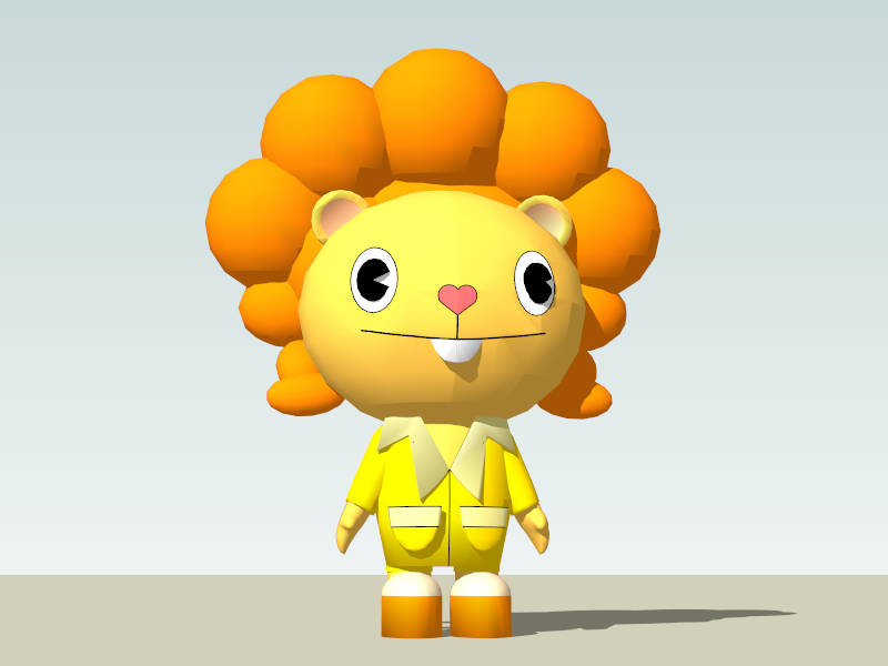 Lion Cartoon Character sketchup model preview - SketchupBox