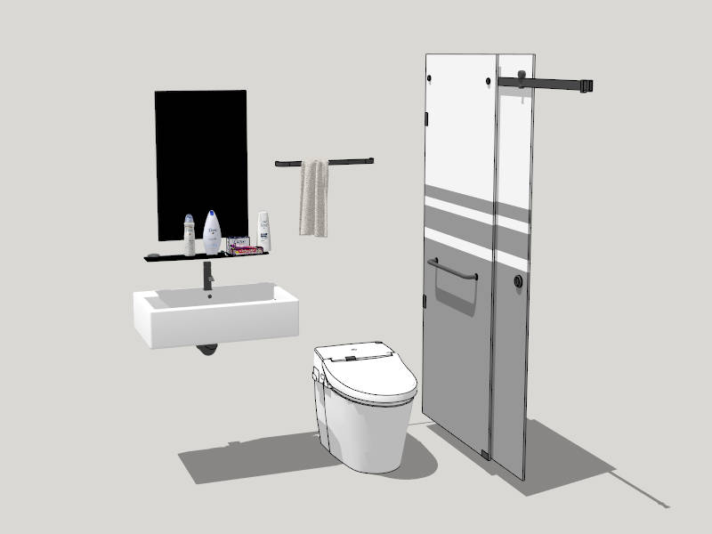 Simple Bathroom Design sketchup model preview - SketchupBox