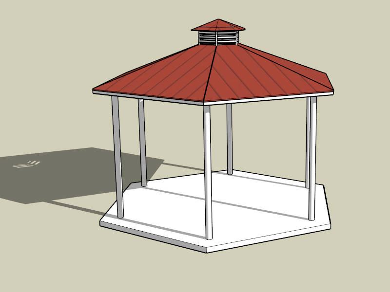Hexagon Patio Gazebo sketchup model preview - SketchupBox