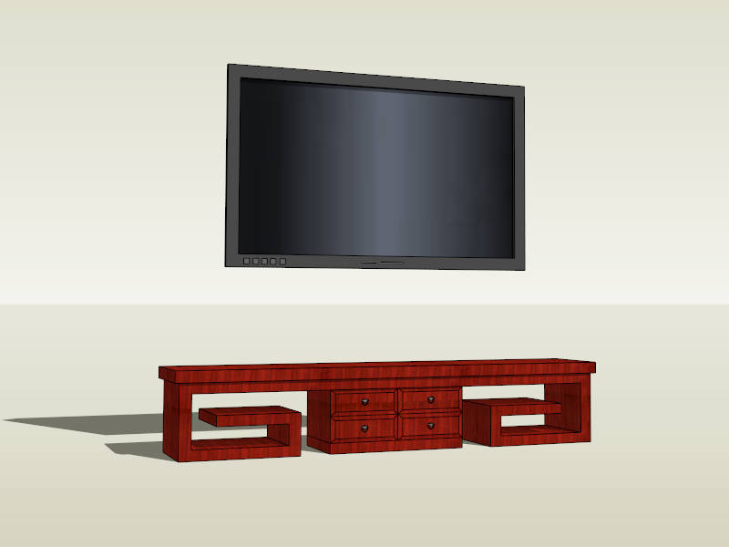 Chinese Style TV Stand sketchup model preview - SketchupBox
