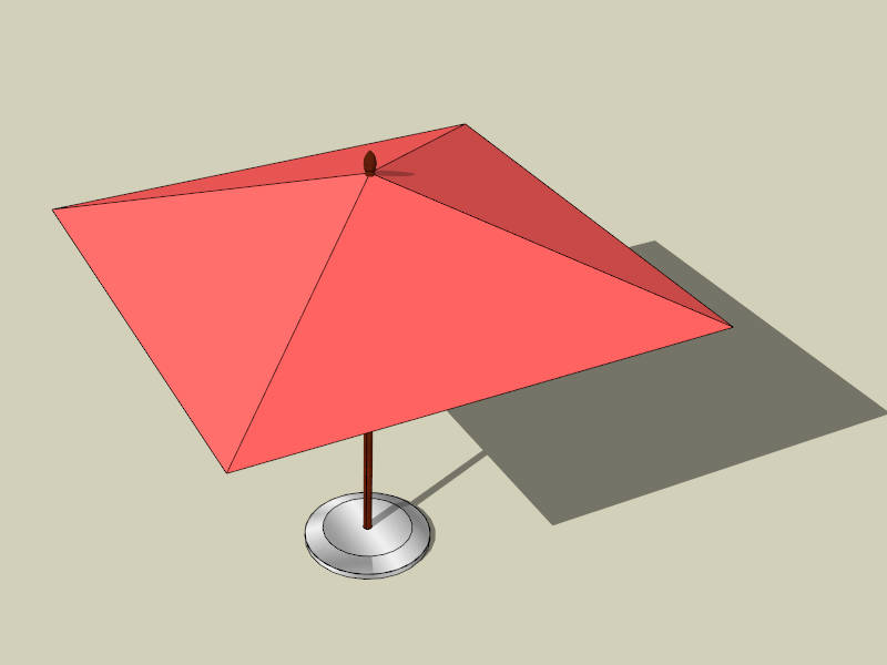 Red Patio Umbrella sketchup model preview - SketchupBox