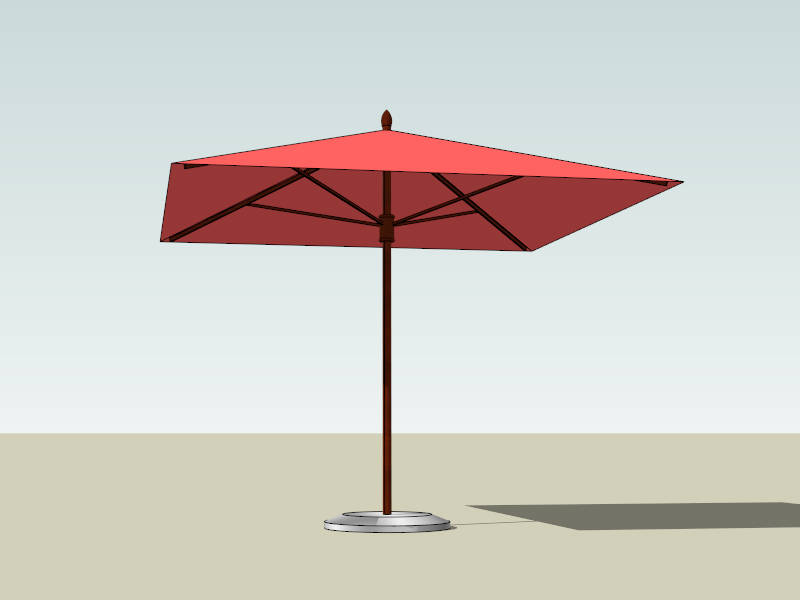 Red Patio Umbrella sketchup model preview - SketchupBox