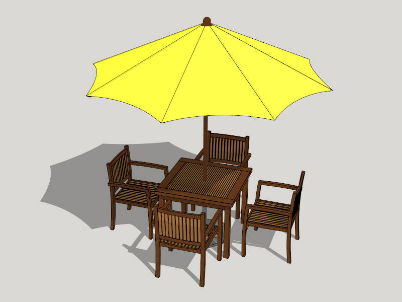 6 Piece Patio Set with Umbrella sketchup model preview - SketchupBox