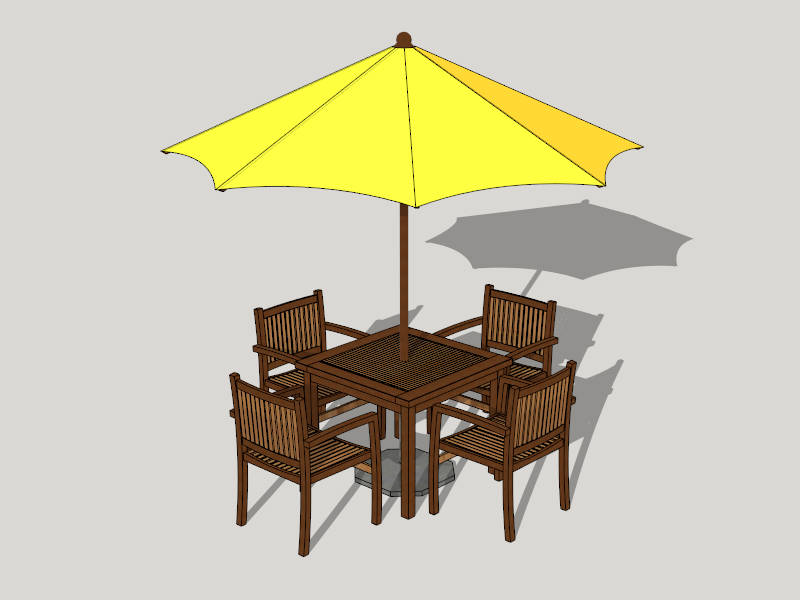 6 Piece Patio Set with Umbrella sketchup model preview - SketchupBox