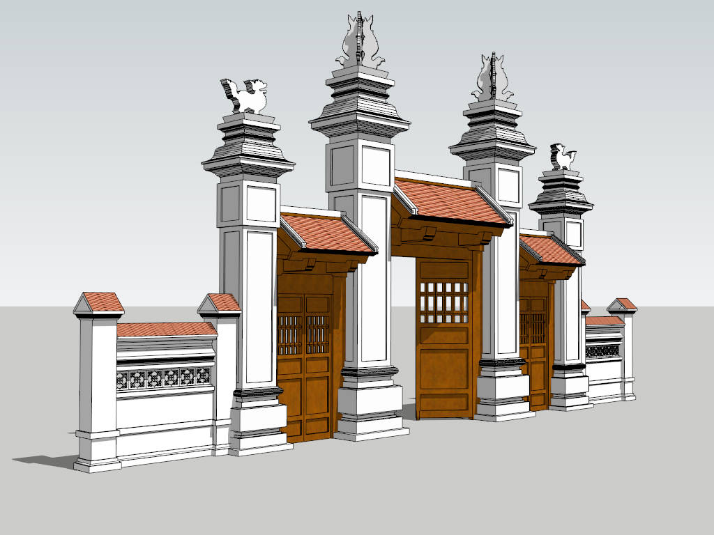 Ancient Entrance Gate sketchup model preview - SketchupBox