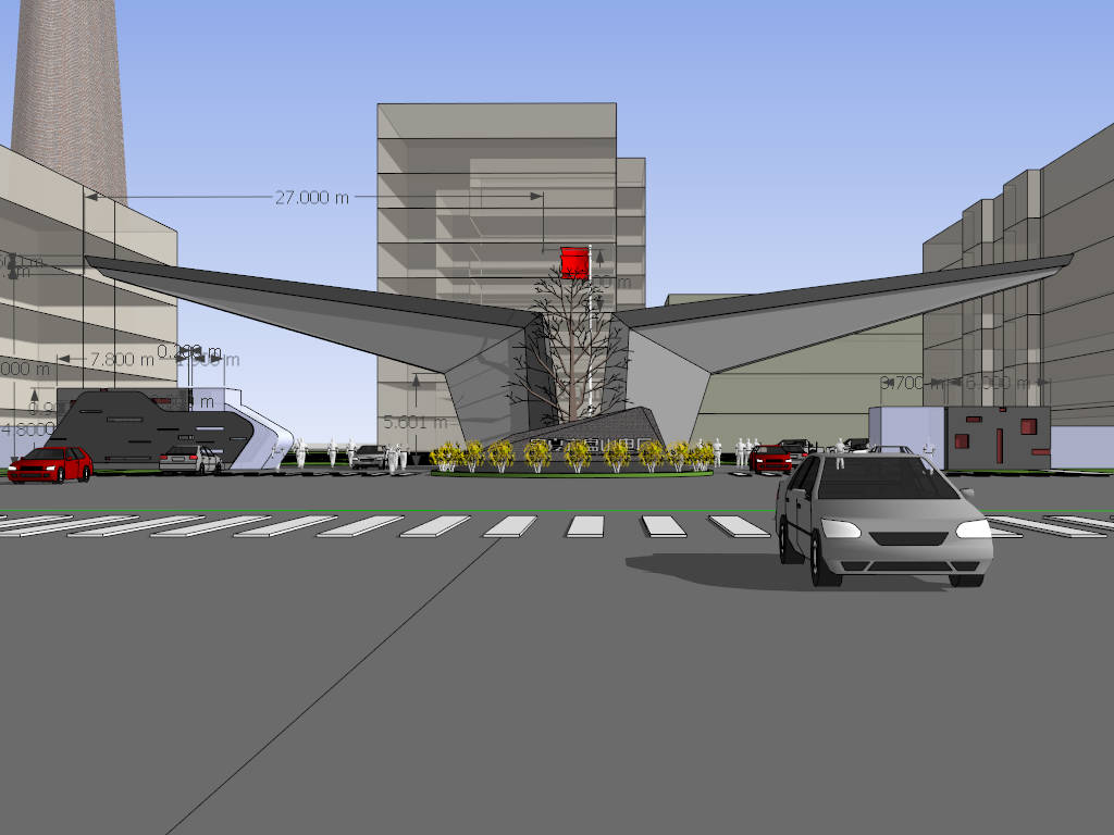 Factory Entrance Gate Idea sketchup model preview - SketchupBox