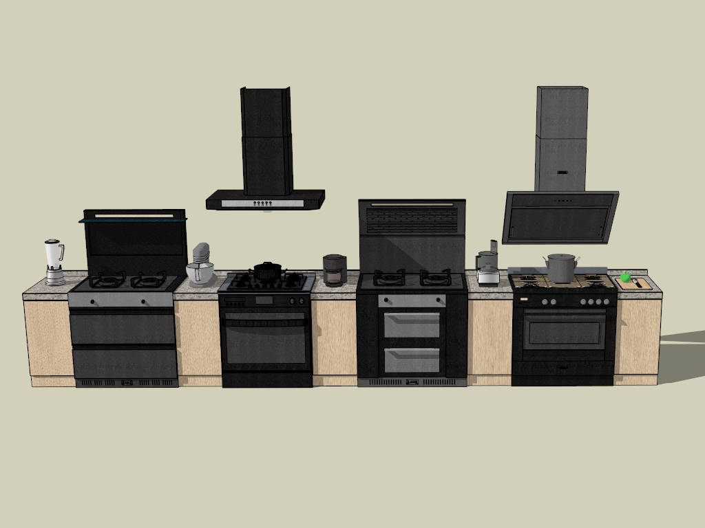 Built in Kitchen Cabinet Ideas sketchup model preview - SketchupBox
