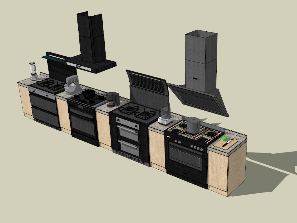 Built in Kitchen Cabinet Ideas sketchup model preview - SketchupBox