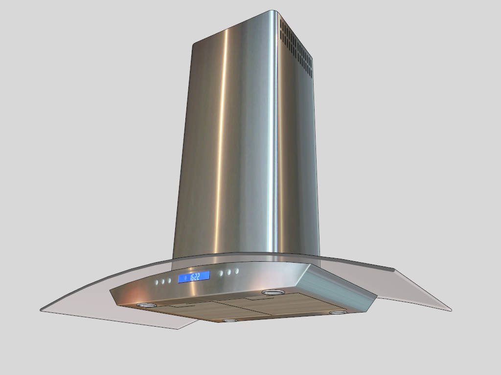 Glass Range Hood sketchup model preview - SketchupBox