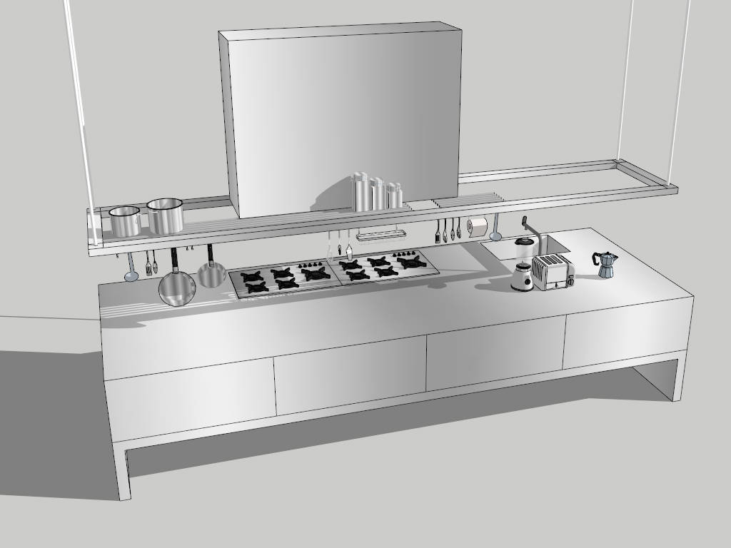Big Kitchen Island Design sketchup model preview - SketchupBox