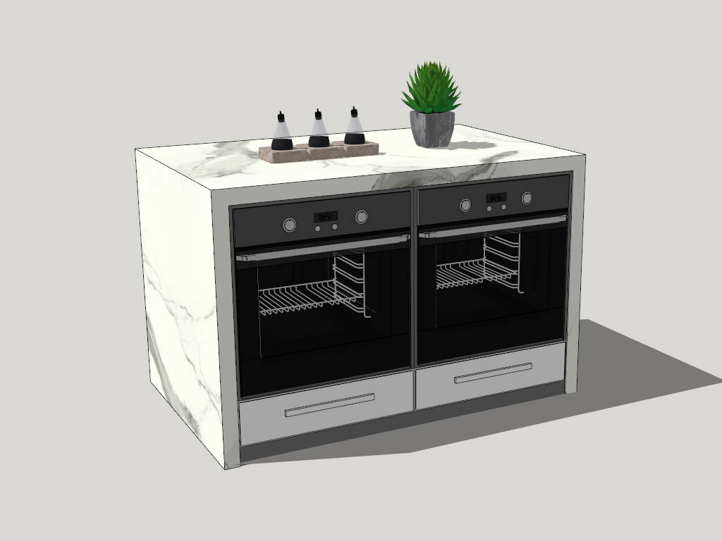 Small Kitchen Island Idea sketchup model preview - SketchupBox